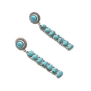 Seven Falls Creek Turquoise Silver Earrings